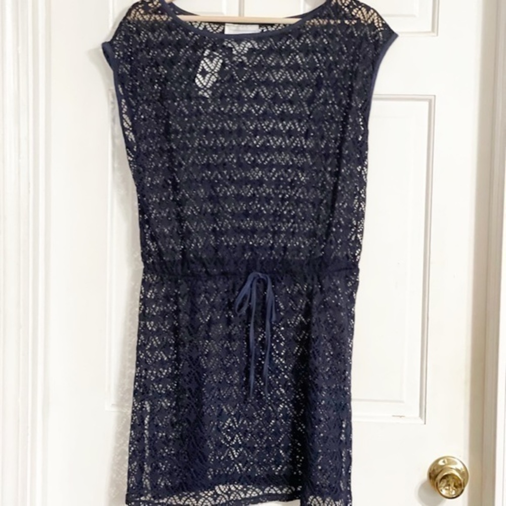 Sand & Spirit Sheer Navy Swimsuit Coverup NWT Sz L